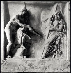 Odysseus konsultiert Teiresias, 1. oder 2. Jahrhundert n. Chr. (Marmor)